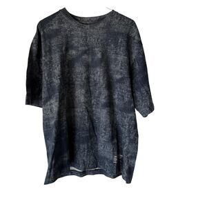 Calvin Klein Jeans Shirt Mens XL Blue Acid Wash Distressed Graphic Tee Oversized